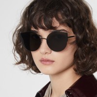 New fashion round cat eye sunglasses female trend star style street shot sunglasses glasses S9014