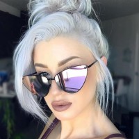New retro cat eye sunglasses female tide street shot wild sunglasses ocean film sunglasses male S8007