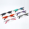 New fashion frameless sunglasses female tide personality color film street shot sunglasses metal glasses S9066