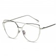 New personality glasses frame female metal frame street shooting flat mirror trend myopia glasses frame 5017