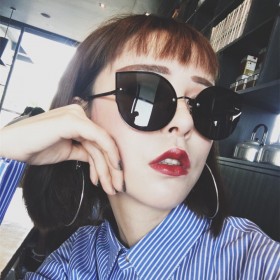 New fashion ladies sunglasses trend cat eye ocean film wild sunglasses metal glasses S17014