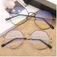 Myopia glasses female tide retro gold wire polygon plain face round eye frame male F8009
