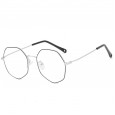 Myopia glasses female tide retro gold wire polygon plain face round eye frame male F8009