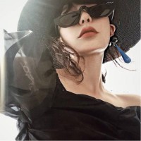 Retro small frame steampunk sunglasses female trend street shot sunglasses cool metal ring glasses S8042