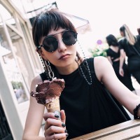 Personality round frame sunglasses men and women couple punk sunglasses the same paragraph wild glasses S17031