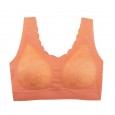 Thailand Latex 2.0 lace seamless underwear ladies sports vest large size sexy no steel ring sleep bra