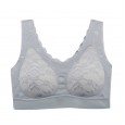 Thailand Latex 2.0 lace seamless underwear ladies sports vest large size sexy no steel ring sleep bra