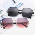 Large frame square metal chain clause sunglasses female tide street shot sunglasses men fashion glasses S9036