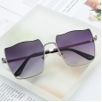 New fashion large square sunglasses men and women trend metal gradient film sunglasses round face street shooting glasses S9031