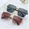 New fashion large square sunglasses men and women trend metal gradient film sunglasses round face street shooting glasses S9031