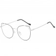 Tide metal cat eye flat mirror female retro Harajuku style myopia glasses frame student frame F8008