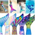 Single mermaid tail adult female swimsuit parent-child children swimsuit can be equipped with flippers