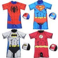 Cartoon superhero children swimsuit boy Siamese big boy hot spring baby swim trunks child swimsuit baby