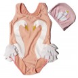 Children's clothing summer female baby cute one-piece triangle swimsuit children swan swimsuit