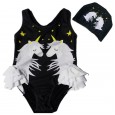 Children's clothing summer female baby cute one-piece triangle swimsuit children swan swimsuit