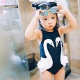 Children's clothing summer female baby cute one-piece triangle swimsuit children swan swimsuit
