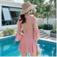 Swimsuit female new small fragrant wind one-piece skirt swimsuit female cover belly slim thin conservative hot spring swimsuit