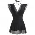 New style swimsuit ladies one-piece skirt style slimming cover belly conservative hot spring beach vacation swimwear