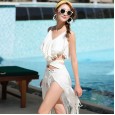 New swimsuit female split bikini three-piece swimsuit female small chest gathered sexy hot spring swimsuit
