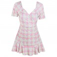 Swimsuit female new skirt-style one-piece swimsuit female conservative cover belly was thin small fragrance wind bubble hot spring swimsuit female