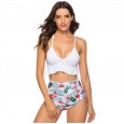 High waist bikini independent stand multicolor printed swimsuit women