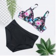 New large size 4XL increase bikini print swimsuit women