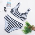 New large size 4XL bikini striped swimsuit women