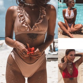 New swimsuit ladies sexy split bikini lace new swimsuit tether