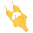 monokini swimsuit one-piece new solid color knotted bikini on the chest