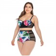 New large size bikini swimsuit mesh splicing women