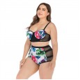 New large size bikini swimsuit mesh splicing women