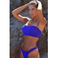 Swimsuit new women's sexy split hard bag bikini solid color swimsuit