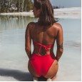 Swimsuit new bikini women's sexy solid color swimsuit