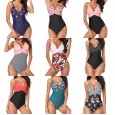 New one-piece swimsuit plus size 2XL wave dot printing one-piece swimsuit female