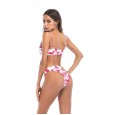 Sexy lady in flamingo split bikini swimsuit
