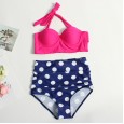 New bikini wave dot print wave dot color matching swimsuit women