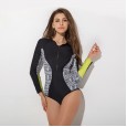 Sexy one-piece female swimsuit hot spring long-sleeved slim surf diving suit swimsuit 58