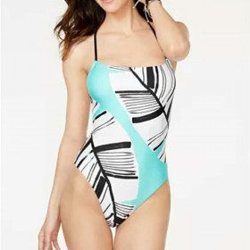 New one-piece swimsuit one-piece printed cross-neck lace-up swimsuit women
