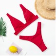 New bikini solid color sexy swimsuit female swimsuit