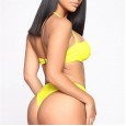 New bikini swimsuit nylon solid color swimsuit