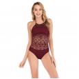 Sexy Siamese Waist Cutout Lace Bikini Swimsuit Lady