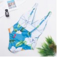 New one-piece swimsuit deep V one-piece printed swimsuit