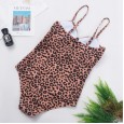 New swimsuit one-piece leopard print swimsuit one-piece chest knotted ladies swimwear