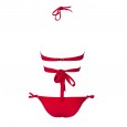 New bikini swimsuit sexy solid color metal ring women