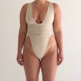 New one-piece swimsuit solid color one-piece swimsuit female swimsuit