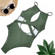 New one-piece swimsuit net chest cross one-piece swimsuit women