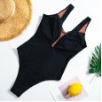 New one-piece swimsuit color matching stitching one-piece sexy swimsuit