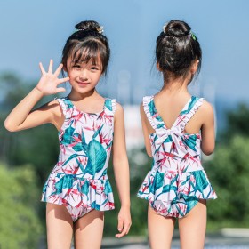 Children's one-piece swimsuit female baby spa skirt swimsuit bow cute princess 1003