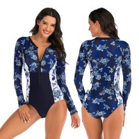 Siamese long-sleeved surfing suit sunscreen female swimsuit hot spring diving suit sexy swimsuit 7784