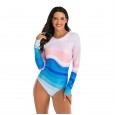 One-piece long-sleeved surfing suit sunscreen female swimsuit hot spring diving suit sexy swimsuit 7788